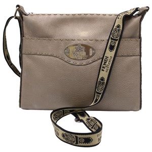 Authentic Fendi selleria leather crossbody bag